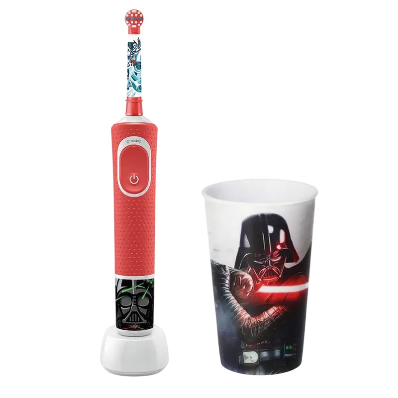 Электрическая зубная щетка Braun Kids D100 StarWars, Красный