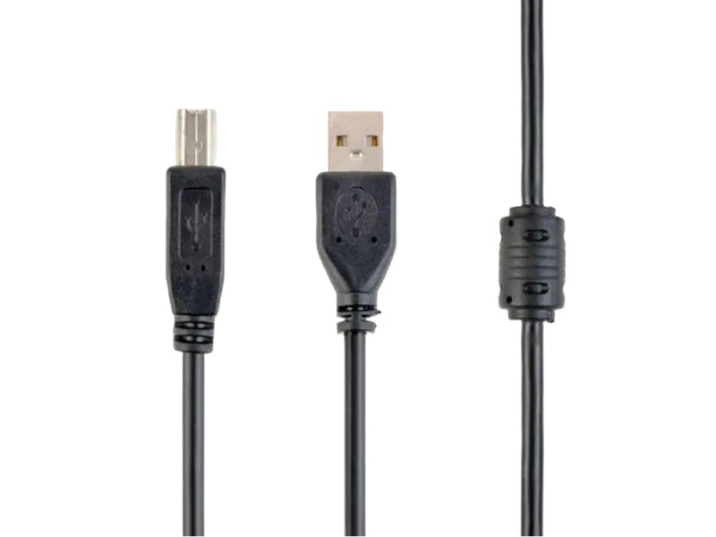Кабель данных для периферийных устройств Cablexpert CCFB-USB2-AMBM-1.5M, USB Type-A/USB Type-B, 1,5м, Чёрный
