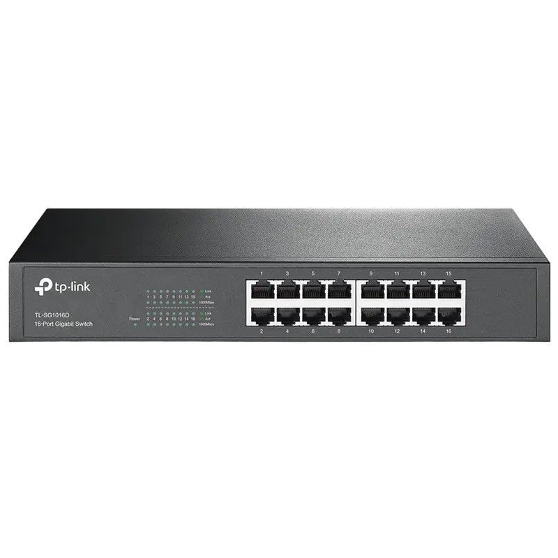 Коммутатор 16-port Gigabit Desktop/Rackmount Switch TP-LINK "TL-SG1016D", metal case