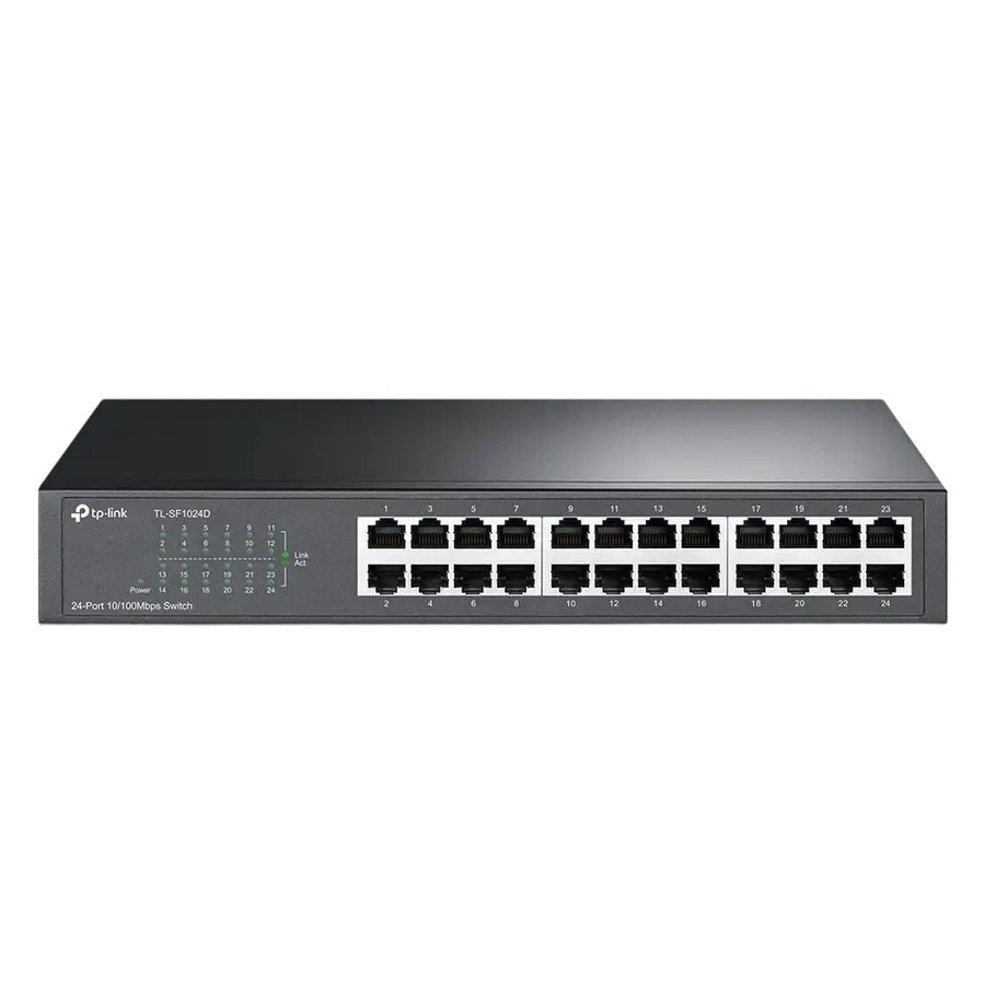Коммутатор 24-port 10/100Mbps Switch  TP-LINK "TL-SF1024D", 1U 13" Rack Mount, Metal Case