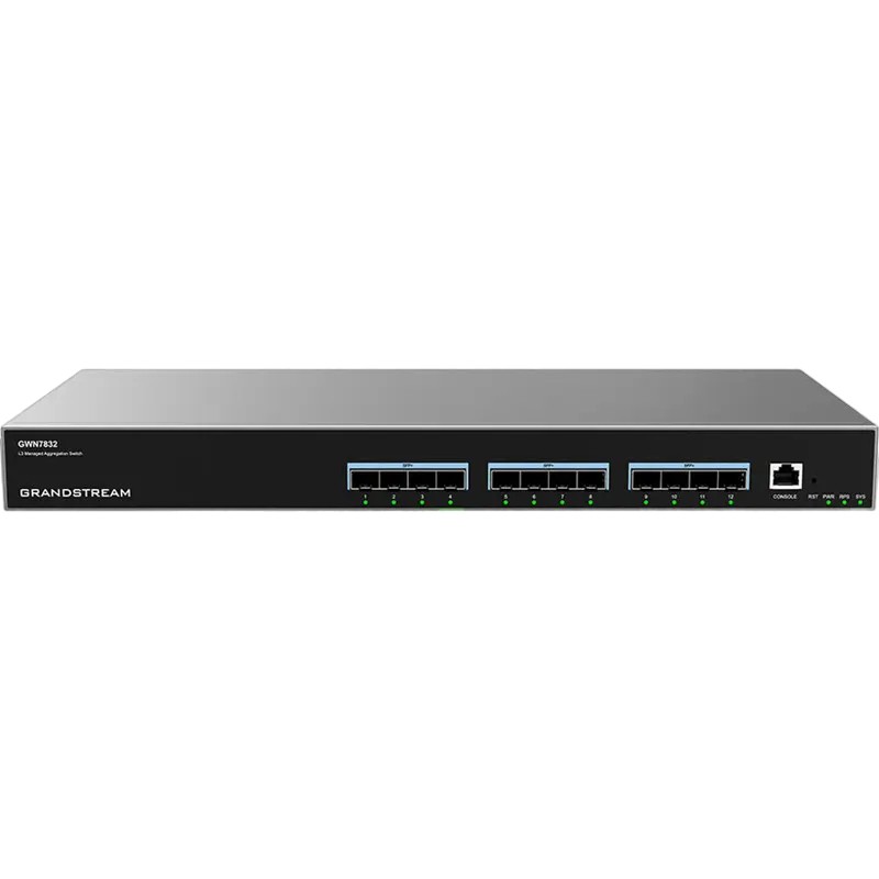 12-ports Layer 3 Aggregation Switch Grandstream "GWN7832",12x10Gbit SFP+, Console Port, Rack-Mount