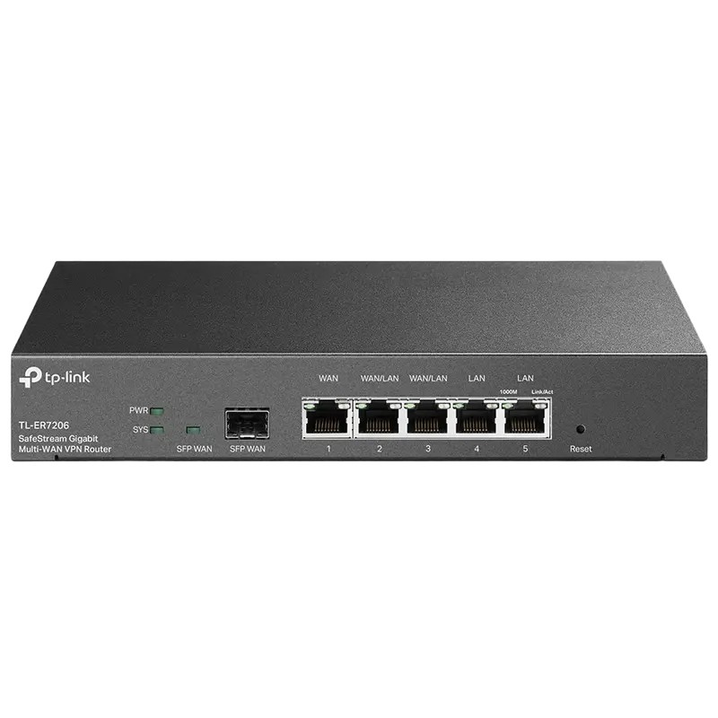 Gigabit Omada VPN Router TP-LINK "ER7206 ", 2xGbit WAN/LAN, 2xGbit LAN, 1x Gbit WAN, 1xGbit SFP