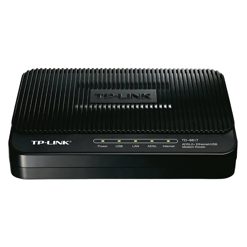 Роутер ADSL Router TP-LINK "TD-8817",1xEthernet port+1xUSB, ADSL/ADSL2/ADSL2+, Splitter, Annex A