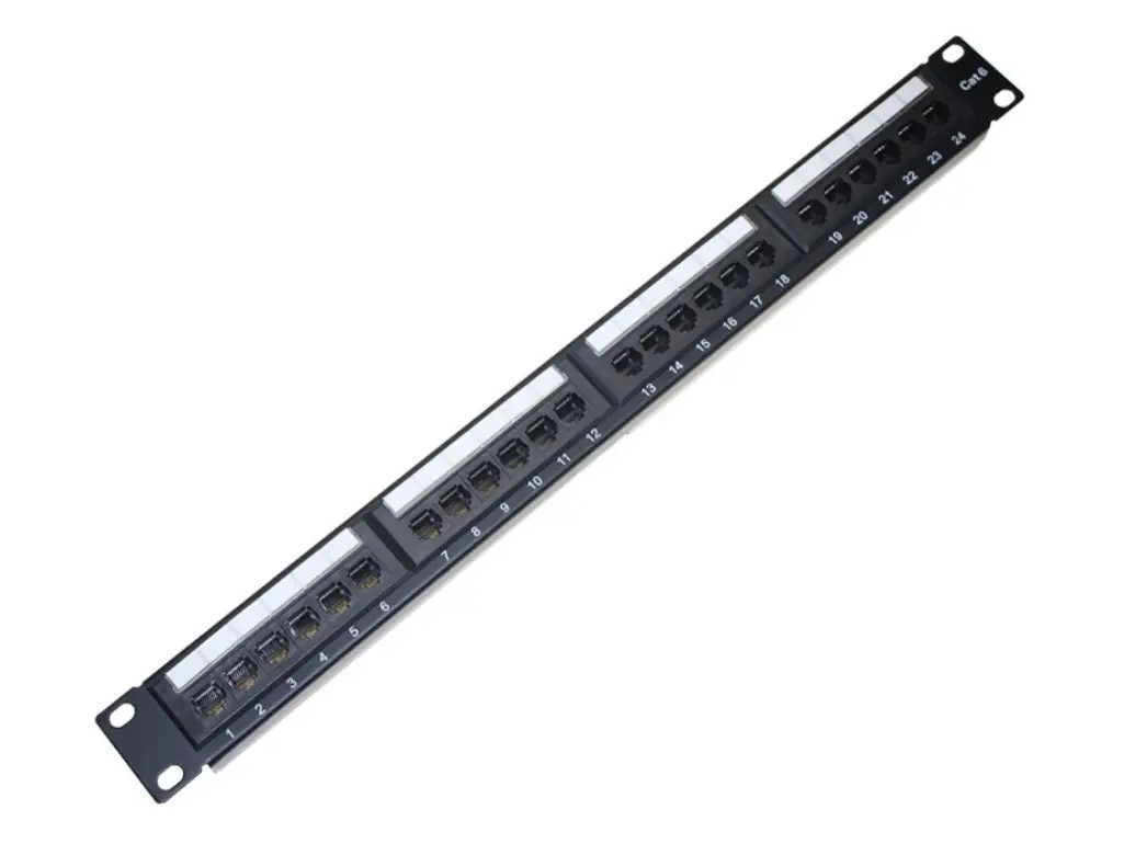 24 ports UTP Cat.6 patch panel, LY-PP6-04, 19" Krone & 110 Dual