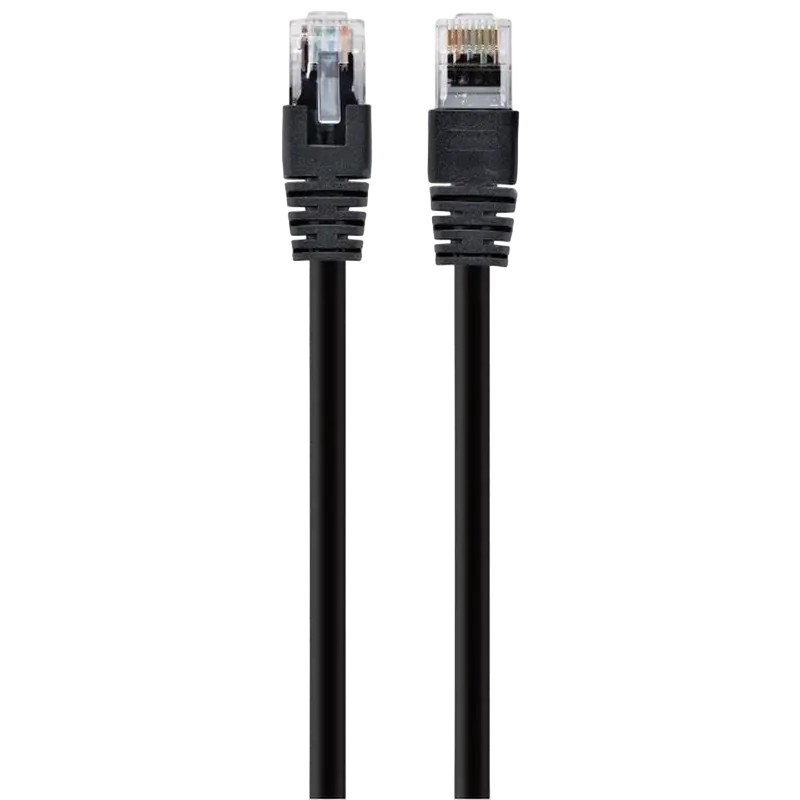 Cablu Ethernet Patch Cord Cat.6/UTP  0.5m, Black, PP6U-0.5M/B, Cablexpert, Stranded Unshielded
