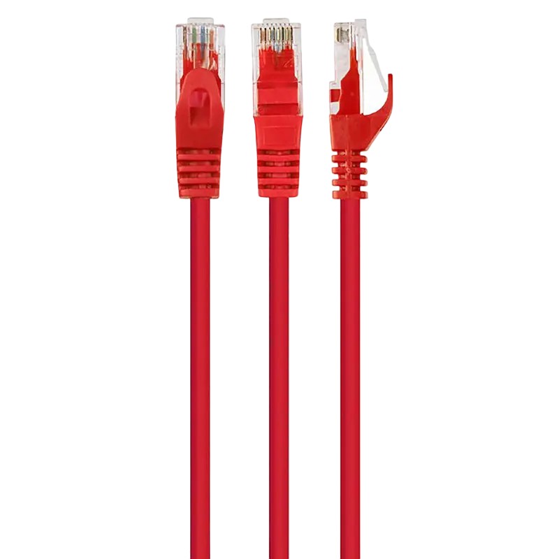 Cablu Ethernet Patch Cord Cat.6/UTP  0.5m, Red, PP6U-0.5M/R, Cablexpert, Stranded Unshielded