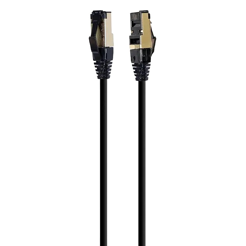 Cablu Ethernet Patch Cord Cat.8  0.25m, Black, PP8-LSZHCU-BK-0.25M, Cablexpert, Low Smoke Zero Halogen (LSZH)