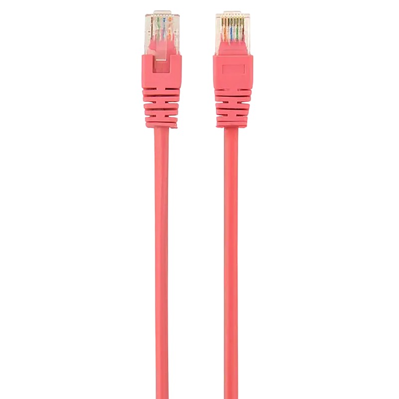 Cablu Ethernet 2m, Patch Cord  Pink, PP12-2M/RO, Cat.5E, Cablexpert, molded strain relief 50u" plugs