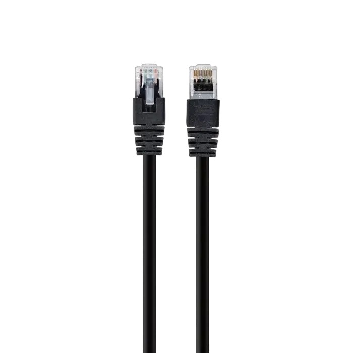 Cablu Ethernet 10m, Patch Cord  Black, PP12-10M/BK, Cat.5E, Cablexpert, molded strain relief 50u" plugs