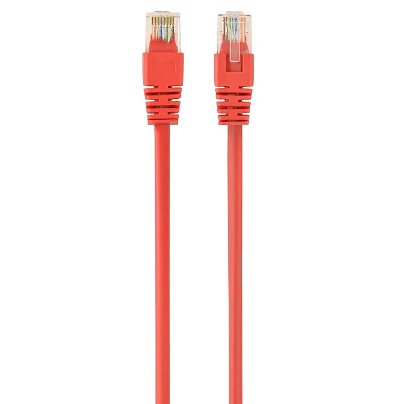 Кабель Ethernet 2m, Patch Cord  Red, PP12-2M/R, Cat.5E, Cablexpert, molded strain relief 50u" plugs