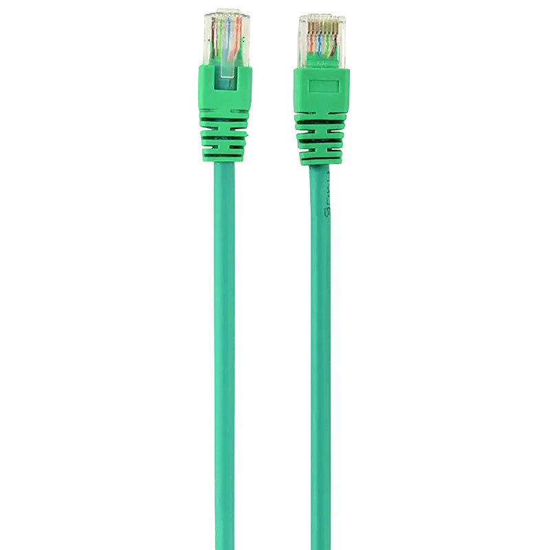 Кабель Ethernet 1.5m, Patch Cord  Green, PP12-1.5M/G, Cat.5E, Cablexpert, molded strain relief 50u" plugs
