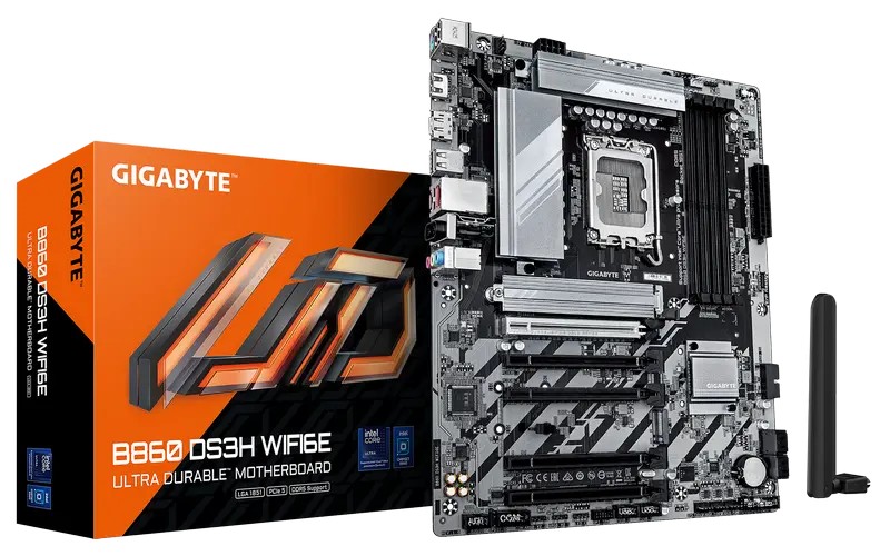 Placă de bază Gigabyte B860 DS3H WIFI6E, LGA1851, Intel B860, ATX