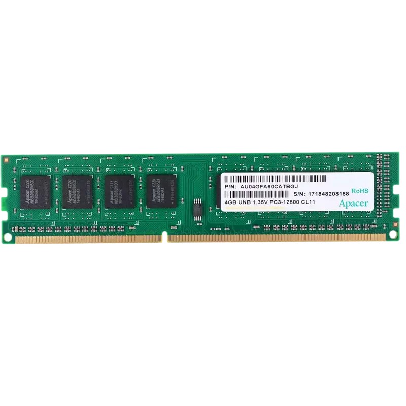 Оперативная память Apacer AU04GFA60CATBGJ, DDR3 SDRAM, 1600 МГц, 4Гб
