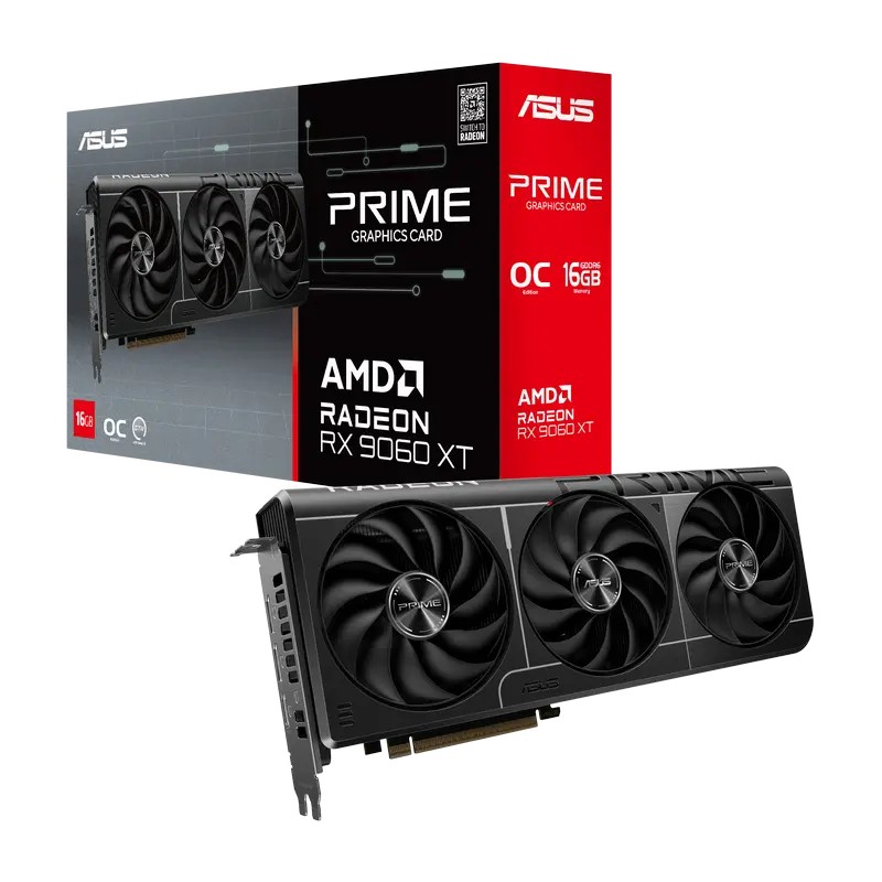 Видеокарта ASUS PRIME-RX9060XT-O16G, 16 ГБ GDDR6 128бит