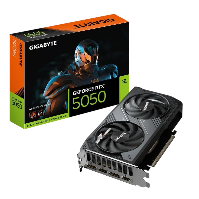 Видеокарта Gigabyte GV-N5050WF2OC-8GD, 8GB GDDR6 128бит