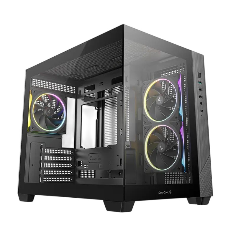 Компьютерный корпус Deepcool CG330 3F, Midi-Tower, Без блока питания, Чёрный