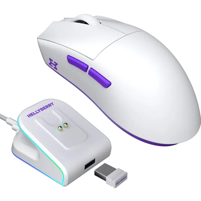 Gaming Mouse HATOR Hellyberry HM47, Alb | Violet