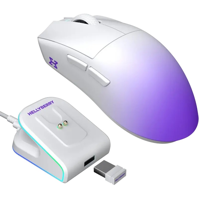 Игровая мышь HATOR Hellyberry HM47 Pro, Белый | Фиолетовый