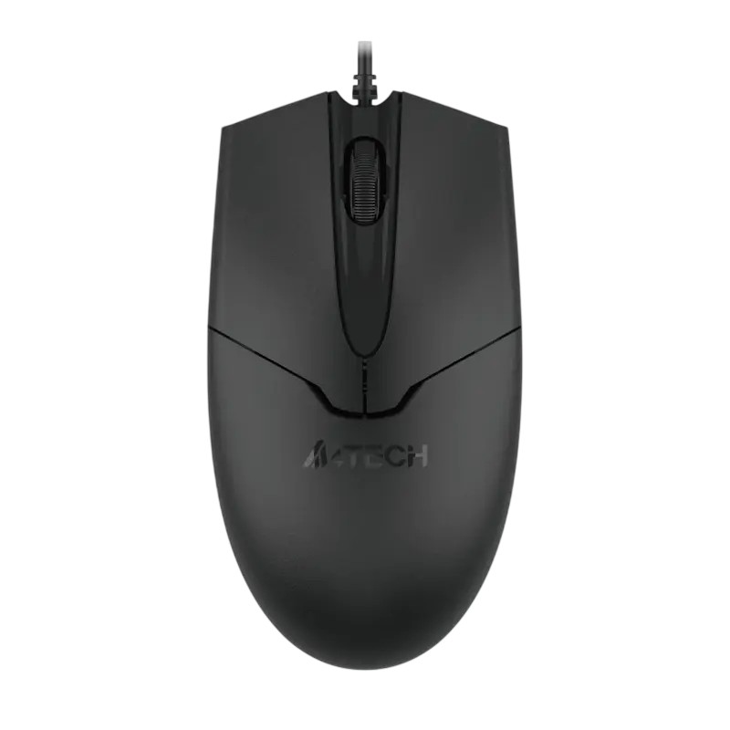 Mouse A4Tech OP-550S, 1200 dpi, 3 buttons, 104g, Optical, USB, 1.5m, With Silent Button, Black