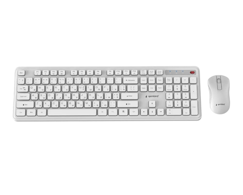 Клавиатура и мышь Gembird Slim Pro Business, Беспроводное, Белый