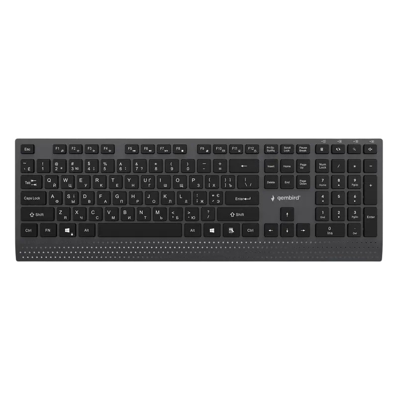 Keyboard Gembird KB-MCH-06-CYRL, Slimline, Chocolate type, 1.8m, USB-A + C, EN/RU, Black