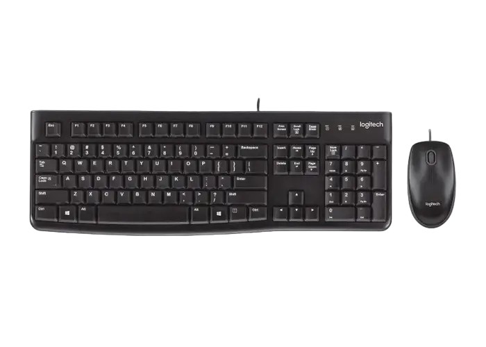 Set Tastatură + Mouse Logitech MK120, Cu fir, Negru