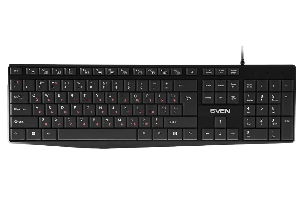 Клавиатура SVEN KB-S305, Проводное, Чёрный