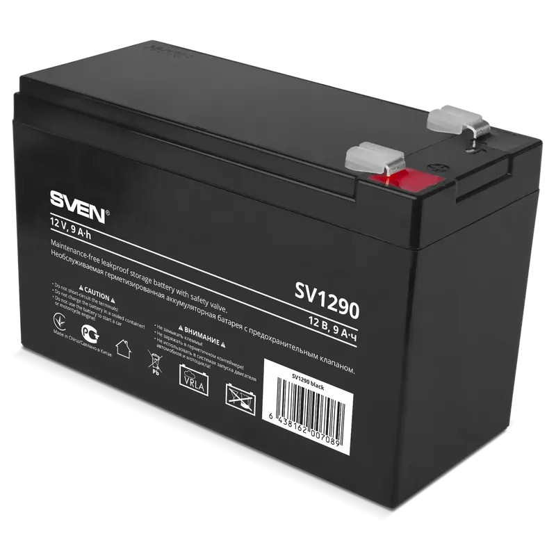 Аккумулятор для резервного питания SVEN SV1290, 12В, 9А*ч