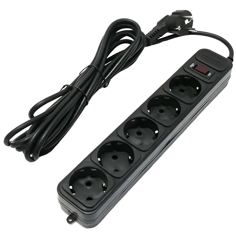 Distribuitor de alimentare Prelungitor electric Ultra Power UP3-B-10PPB, 5 Prize, 3m, Negru