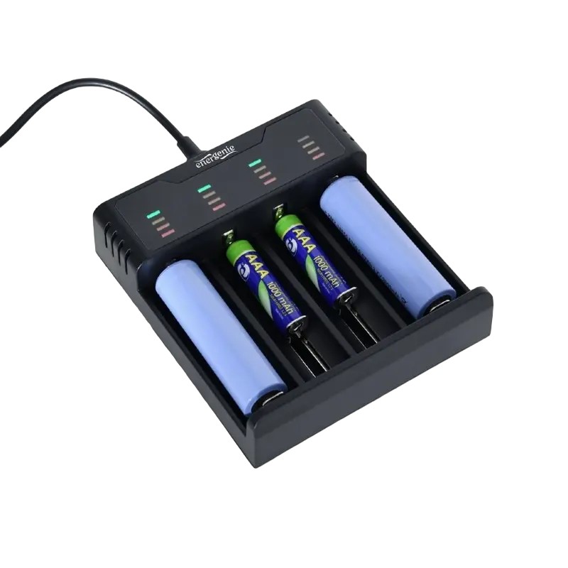 Încărcător Acumulatori Energenie BC-USB-02, Negru