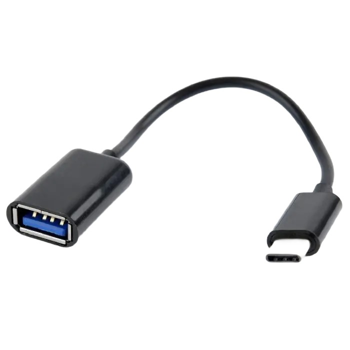 Адаптер Cablexpert A-OTG-CMAF2-01, USB Type-A (F)/USB Type-C, 0,2м, Чёрный