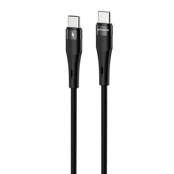 Cablu Type-C (Type-C), Proove Light Silicone Plus 60W (1m),Black