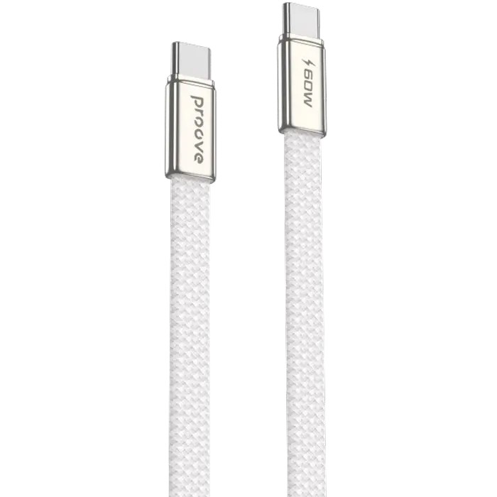 Cablu Type-C (Type-C), Proove AirLine 60W (1m), White