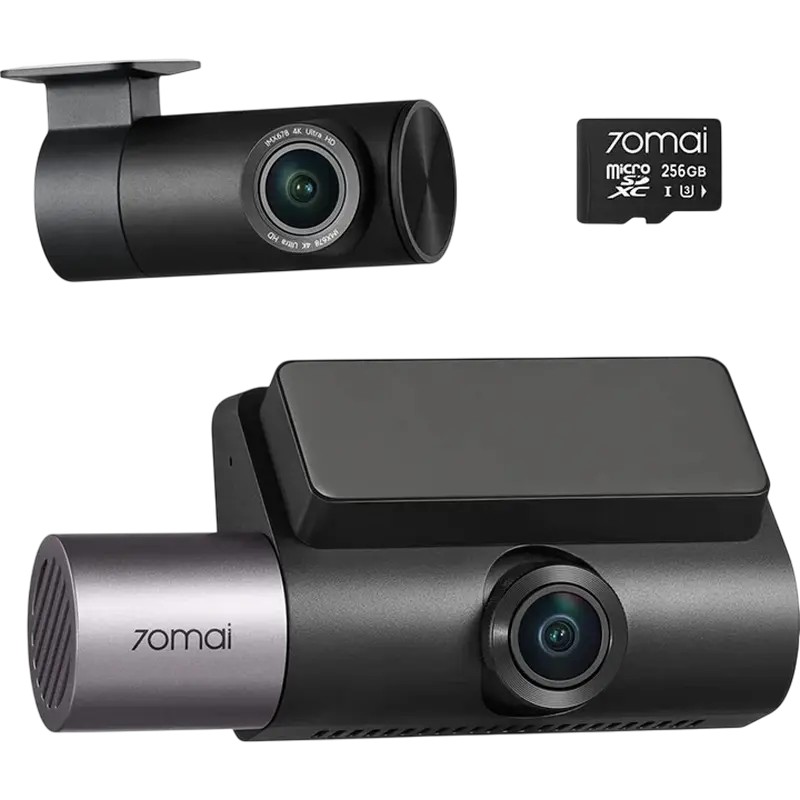 Set Dash Cam față și spate 70mai T800 + Rear Cam RC24, Negru