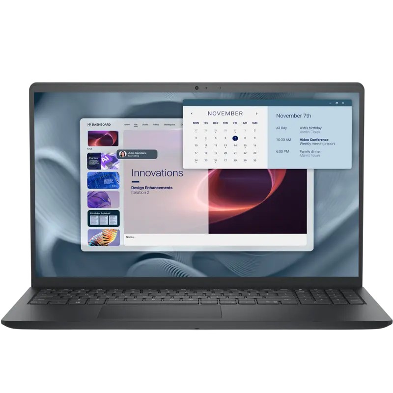 Ноутбук для бизнеса 15,6" DELL Pro 15 Essential PV15255, Carbon Black, AMD Ryzen 5 7520U, 8Гб/512Гб, Linux Ubuntu