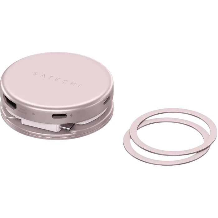 Satechi OntheGo™ 5-in-1 Multiport Blush, USB-C Host, USB-C PD60W, USB-C 3.2Gen1, USB-A 3.2Gen1, SD/