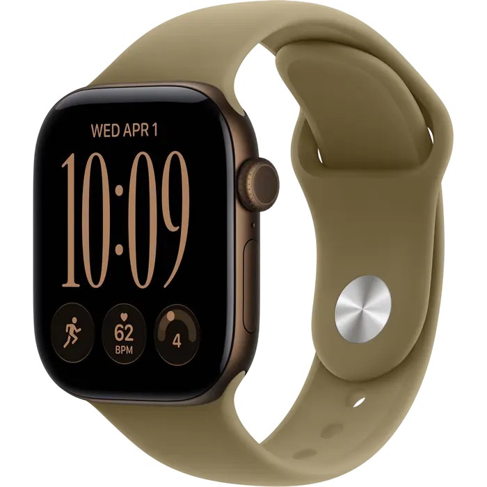 Apple Watch Series 12 GPS, 42mm Dark Bronze Aluminium Case with Olive Sport Band - S/M MJEF4