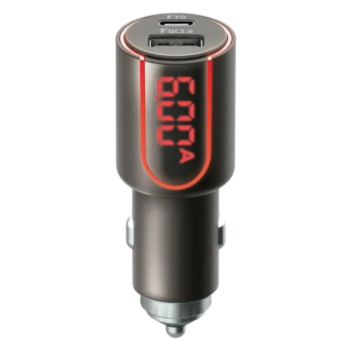Автомобильное зарядное устройство Forever 2x Type-C QC3.0+PD (30W), 30Вт, Серый