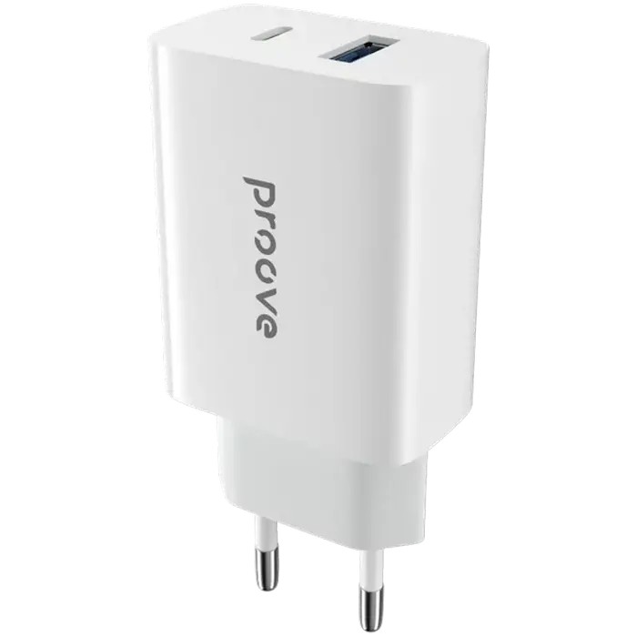Incarcator Proove, Rapid 20W, USB+Type-C, (fara cablu),White