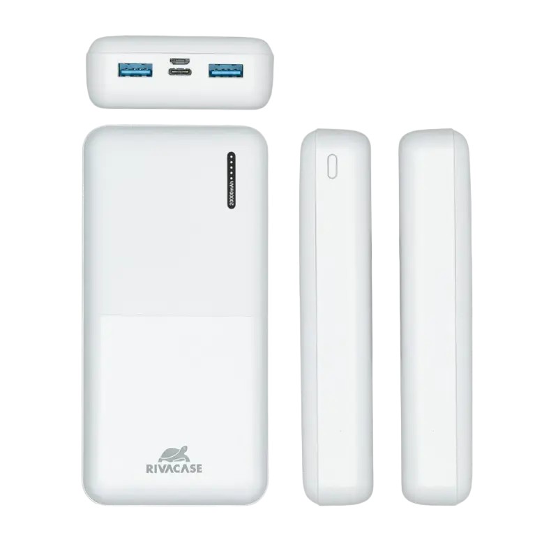 Acumulator extern Rivacase VA2572, 20000mAh, Alb