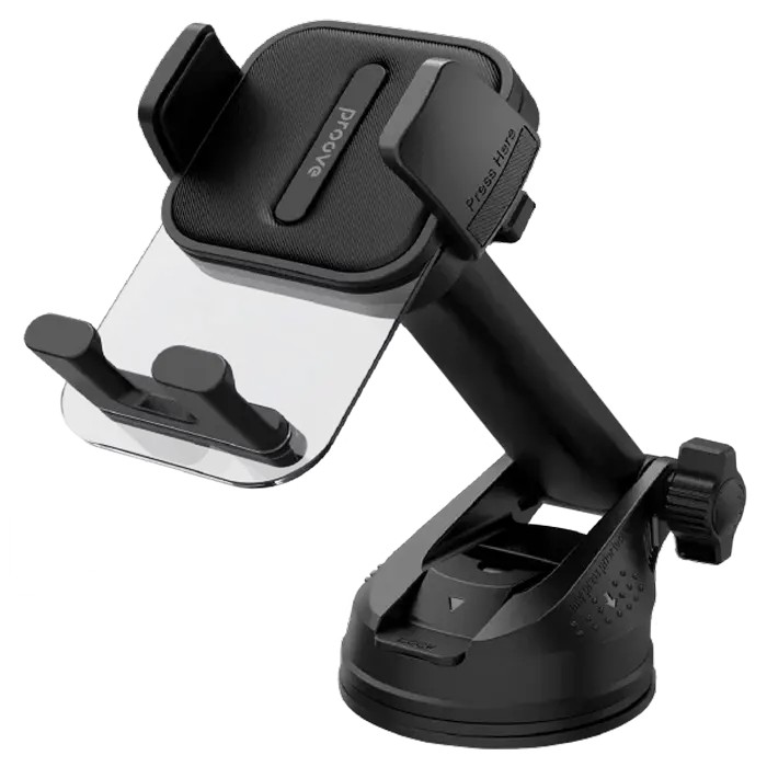 Suport Proove Crystal Clamp Suction Type Car Mount Black