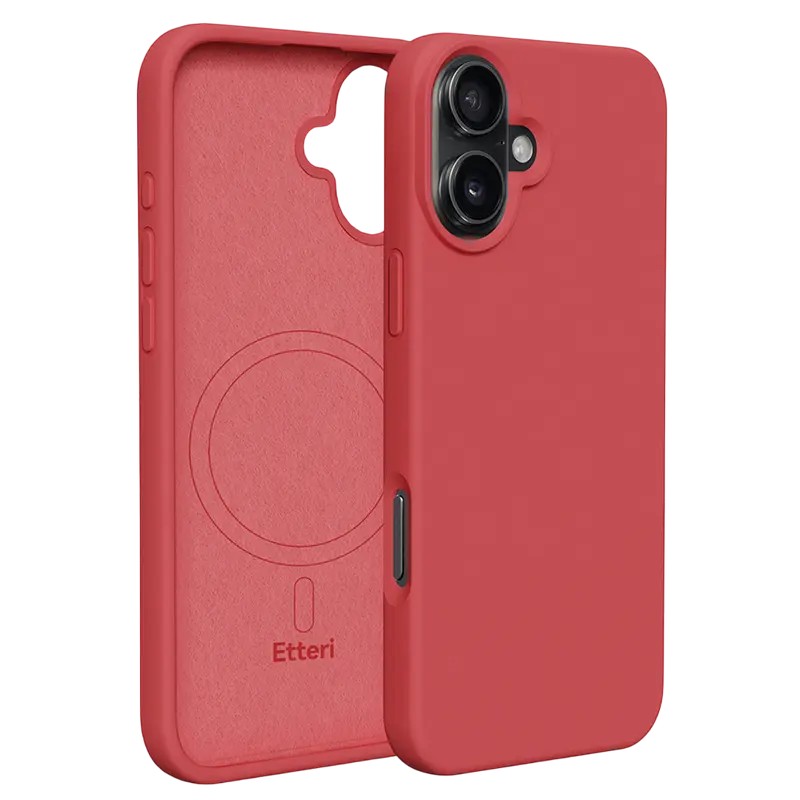 Чехол Etteri Silicone Mag для Apple iPhone 16, Raspberry