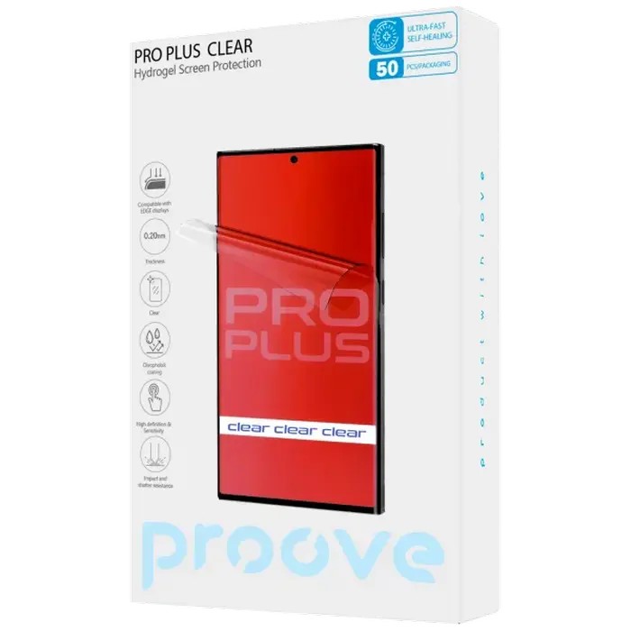 Protective hydrogel film Proove Hydrogel Screen Protection PRO PLUS Clear