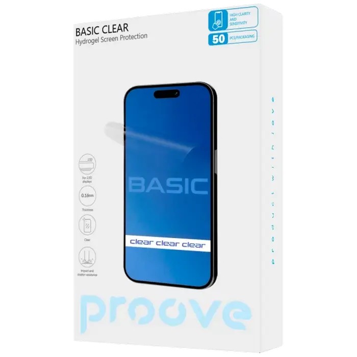 Protective hydrogel film Proove Hydrogel Screen Protection BASIC Clear