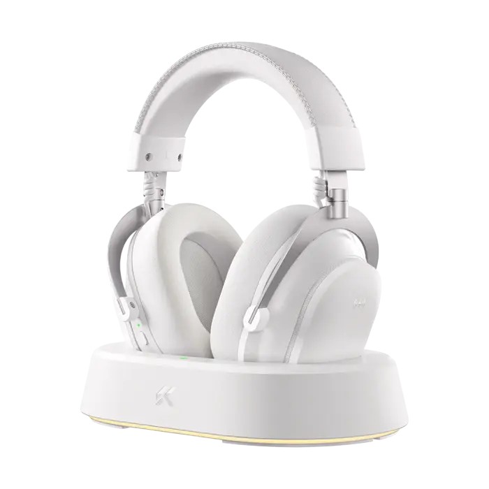 Игровая Гарнитура MCHOSE V9 Turbo Plus, Беспроводной/Проводной, Icy White