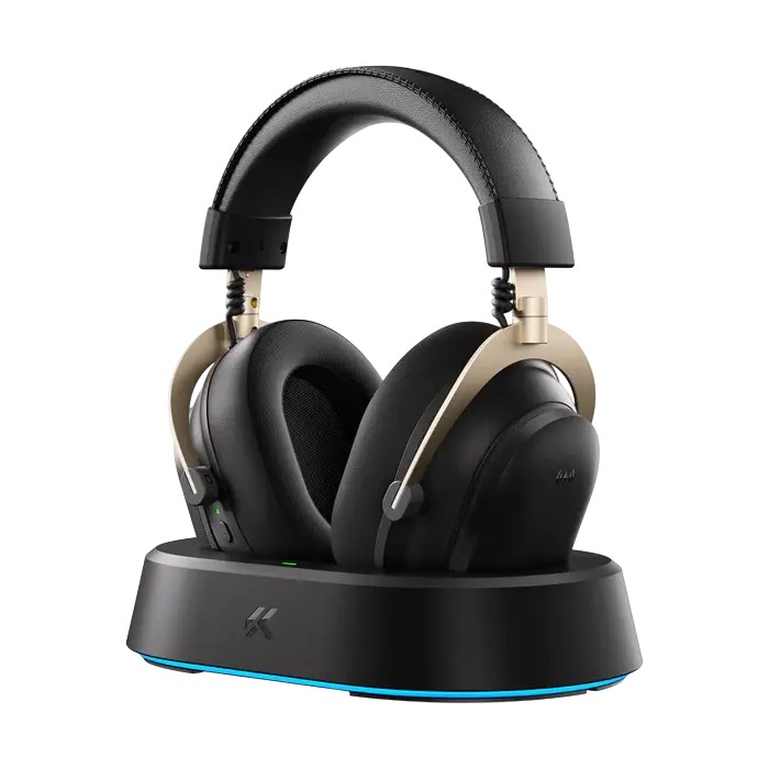 Căști gaming MCHOSE V9 Turbo Plus, Fără fir/Cu fir, Negru | Auriu